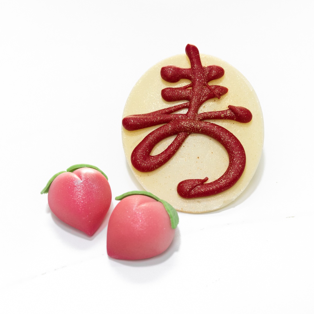 3 pair of fondant icing Peach and Red Chocolate Sou