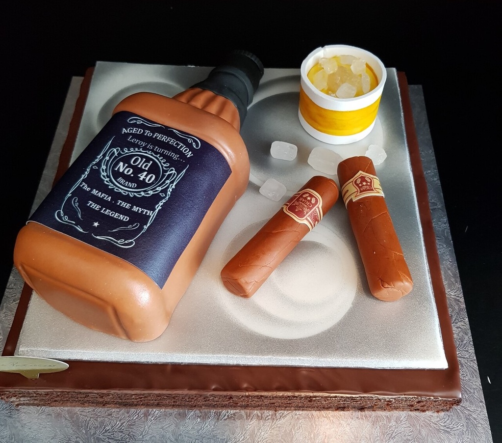 Whiskey n Cigars Cake